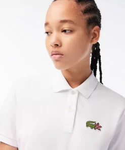 Lacoste Poloshirts>Damen X Netflix Poloshirt Mit Krokodil-Print Weis Vih