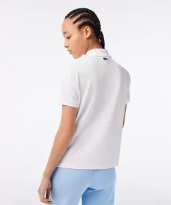 Lacoste Poloshirts>Damen X Netflix Poloshirt Mit Krokodil-Print Weis Vik