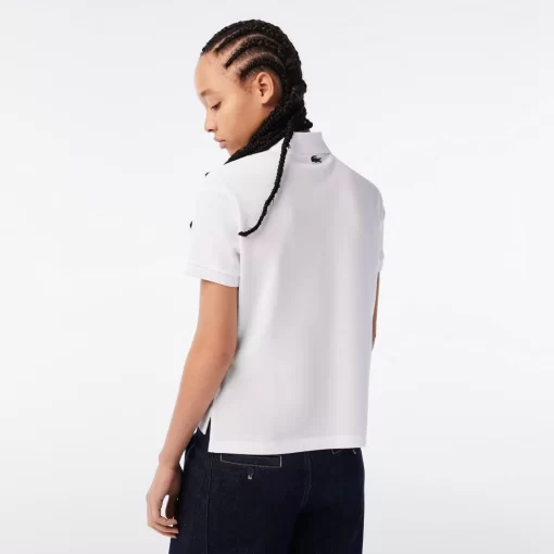 Lacoste Poloshirts>Damen X Netflix Poloshirt Mit Krokodil-Print Weis Viq