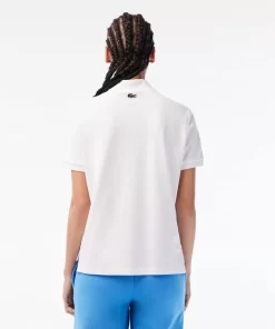 Lacoste Poloshirts>Damen X Netflix Poloshirt Mit Krokodil-Print Weis Vih