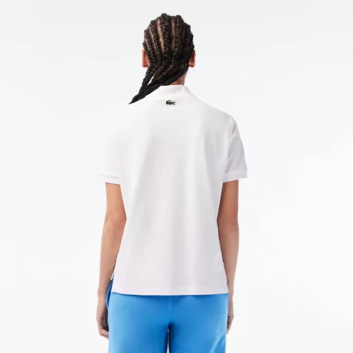 Lacoste Poloshirts>Damen X Netflix Poloshirt Mit Krokodil-Print Weis Vih