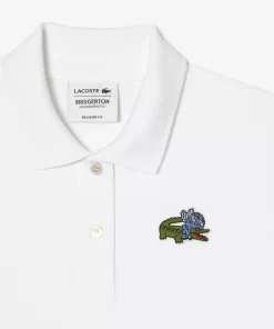 Lacoste Poloshirts>Damen X Netflix Poloshirt Mit Krokodil-Print Weis Vik