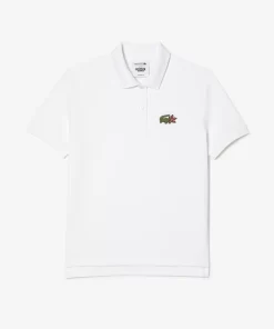 Lacoste Poloshirts>Damen X Netflix Poloshirt Mit Krokodil-Print Weis Vih