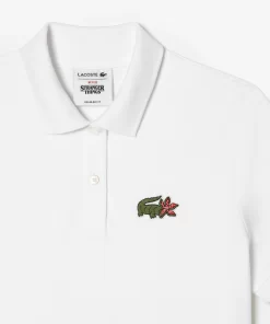 Lacoste Poloshirts>Damen X Netflix Poloshirt Mit Krokodil-Print Weis Vih