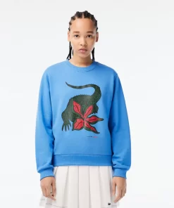 Lacoste Sweatshirts>Damen X Netflix Sweatshirt Aus Bio-Baumwollfleece Atherisches Blau L99