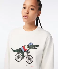 Lacoste Sweatshirts>Damen X Netflix Sweatshirt Aus Bio-Baumwollfleece Weis 70V