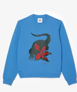 Lacoste Sweatshirts>Damen X Netflix Sweatshirt Aus Bio-Baumwollfleece Atherisches Blau L99