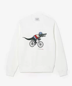 Lacoste Sweatshirts>Damen X Netflix Sweatshirt Aus Bio-Baumwollfleece Weis 70V