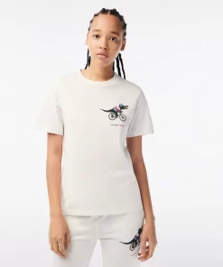 Lacoste T-Shirts>Damen X Netflix T-Shirt Aus Bio-Baumwolljersey Weis 70V