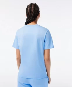 Lacoste T-Shirts>Damen X Netflix T-Shirt Aus Bio-Baumwolljersey Pastellblau Hbp