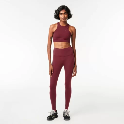 Lacoste Sportbekleidung>Damen Leggings Aus Recyceltem Polyester Burgunder Yup