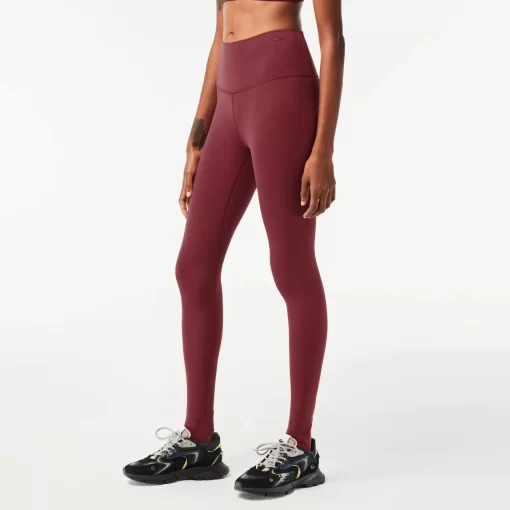 Lacoste Sportbekleidung>Damen Leggings Aus Recyceltem Polyester Burgunder Yup