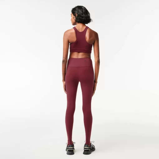 Lacoste Sportbekleidung>Damen Leggings Aus Recyceltem Polyester Burgunder Yup