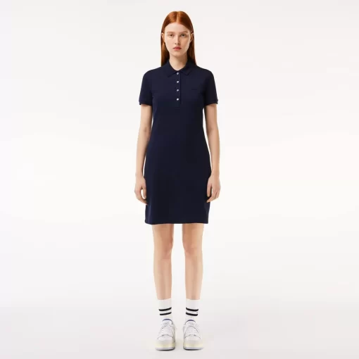 Lacoste Kleider & Röcke>Damen Polokleid Aus Stretch-Baumwoll-Pique Navy Blau 166