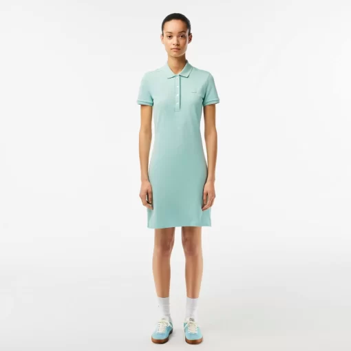 Lacoste Kleider & Röcke>Damen Polokleid Aus Stretch-Baumwoll-Pique Pastille Minzgrun Lgf