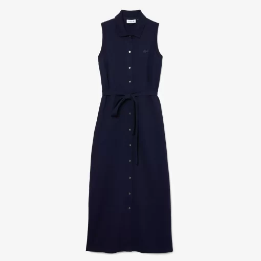 Lacoste Kleider & Röcke>Damen Polokleid Aus Stretch-Baumwoll-Pique Navy Blau 166