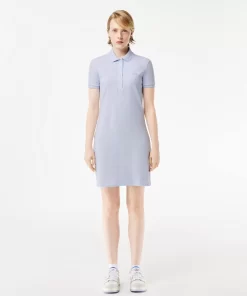 Lacoste Kleider & Röcke>Damen Polokleid Aus Stretch-Baumwoll-Pique Hellblau J2G