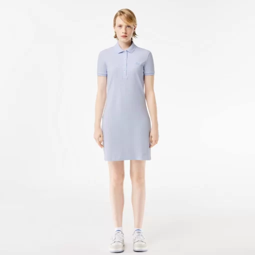 Lacoste Kleider & Röcke>Damen Polokleid Aus Stretch-Baumwoll-Pique Hellblau J2G