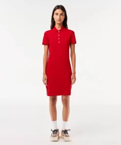 Lacoste Kleider & Röcke>Damen Polokleid Aus Stretch-Baumwoll-Pique Rot 240