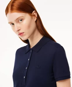 Lacoste Kleider & Röcke>Damen Polokleid Aus Stretch-Baumwoll-Pique Navy Blau 166