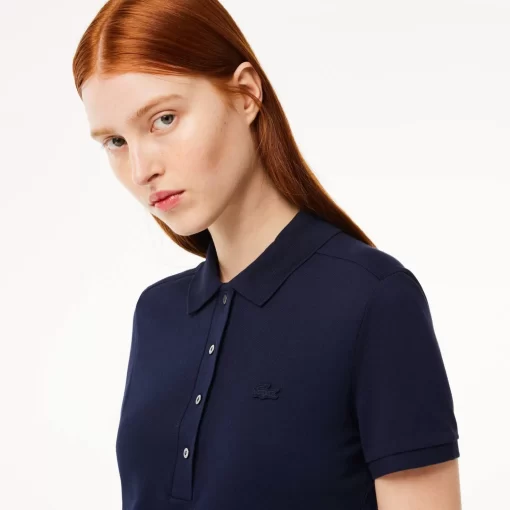 Lacoste Kleider & Röcke>Damen Polokleid Aus Stretch-Baumwoll-Pique Navy Blau 166