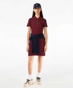 Lacoste Kleider & Röcke>Damen Polokleid Aus Stretch-Baumwoll-Pique Burgunder Yup