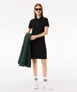 Lacoste Kleider & Röcke>Damen Polokleid Aus Stretch-Baumwoll-Pique Schwarz 031