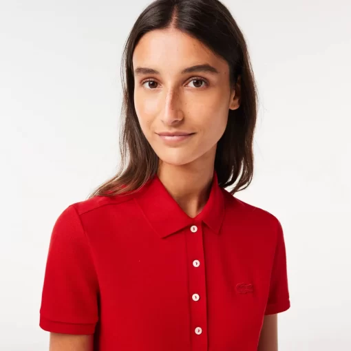 Lacoste Kleider & Röcke>Damen Polokleid Aus Stretch-Baumwoll-Pique Rot 240