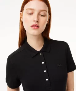 Lacoste Kleider & Röcke>Damen Polokleid Aus Stretch-Baumwoll-Pique Schwarz 031