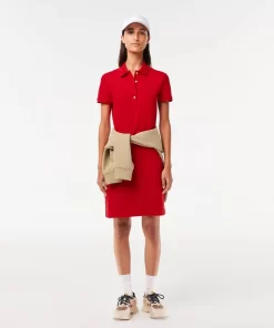 Lacoste Kleider & Röcke>Damen Polokleid Aus Stretch-Baumwoll-Pique Rot 240