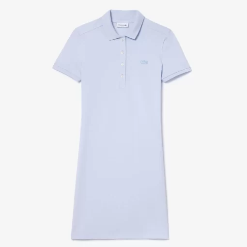 Lacoste Kleider & Röcke>Damen Polokleid Aus Stretch-Baumwoll-Pique Hellblau J2G