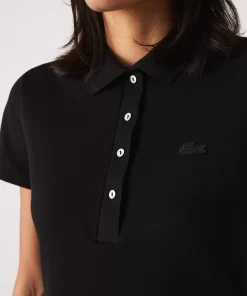 Lacoste Kleider & Röcke>Damen Polokleid Aus Stretch-Baumwoll-Pique Schwarz 031