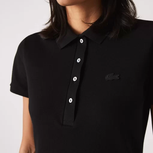 Lacoste Kleider & Röcke>Damen Polokleid Aus Stretch-Baumwoll-Pique Schwarz 031