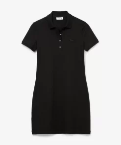 Lacoste Kleider & Röcke>Damen Polokleid Aus Stretch-Baumwoll-Pique Schwarz 031