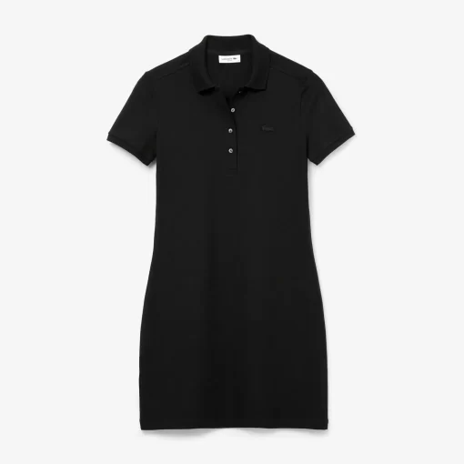 Lacoste Kleider & Röcke>Damen Polokleid Aus Stretch-Baumwoll-Pique Schwarz 031