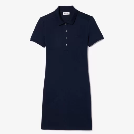 Lacoste Kleider & Röcke>Damen Polokleid Aus Stretch-Baumwoll-Pique Navy Blau 166