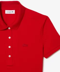 Lacoste Kleider & Röcke>Damen Polokleid Aus Stretch-Baumwoll-Pique Rot 240