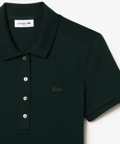 Lacoste Kleider & Röcke>Damen Polokleid Aus Stretch-Baumwoll-Pique Sinople Grun Yzp