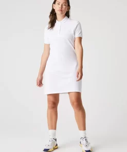 Lacoste Kleider & Röcke>Damen Polokleid Aus Stretch-Baumwoll-Pique Weis 001