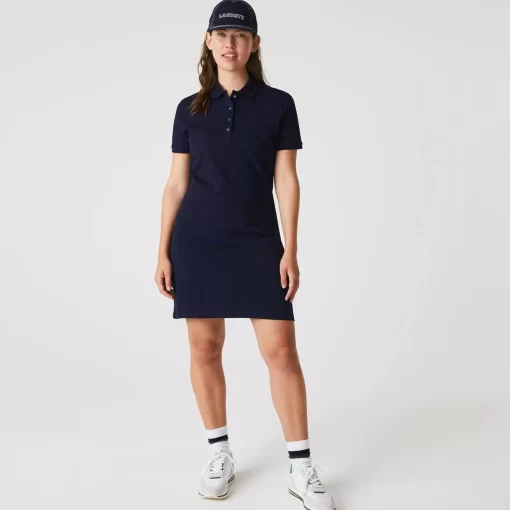 Lacoste Kleider & Röcke>Damen Polokleid Aus Stretch-Baumwoll-Pique Navy Blau 166