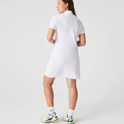 Lacoste Kleider & Röcke>Damen Polokleid Aus Stretch-Baumwoll-Pique Weis 001