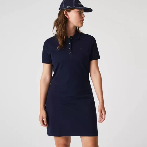 Lacoste Kleider & Röcke>Damen Polokleid Aus Stretch-Baumwoll-Pique Navy Blau 166