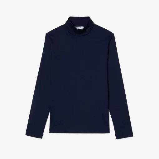 Lacoste T-Shirts>Damen Rolli Aus Baumwolle Navy Blau 166