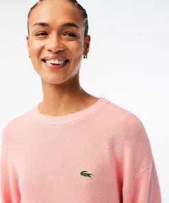 Lacoste Pullover>Damen Rundhalspullover Aus Bio-Baumwolle Wasserlilie Rosa Kf9