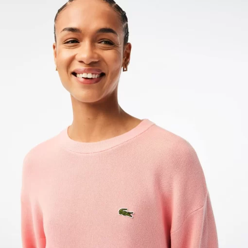 Lacoste Pullover>Damen Rundhalspullover Aus Bio-Baumwolle Wasserlilie Rosa Kf9