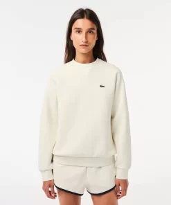 Lacoste Sweatshirts>Damen Rundhals-Sweatshirt Aus Zweiseitigem Pique Weis 70V