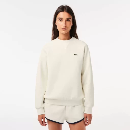 Lacoste Sweatshirts>Damen Rundhals-Sweatshirt Aus Zweiseitigem Pique Weis 70V