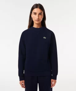 Lacoste Sweatshirts>Damen Rundhals-Sweatshirt Aus Zweiseitigem Pique Navy Blau 166