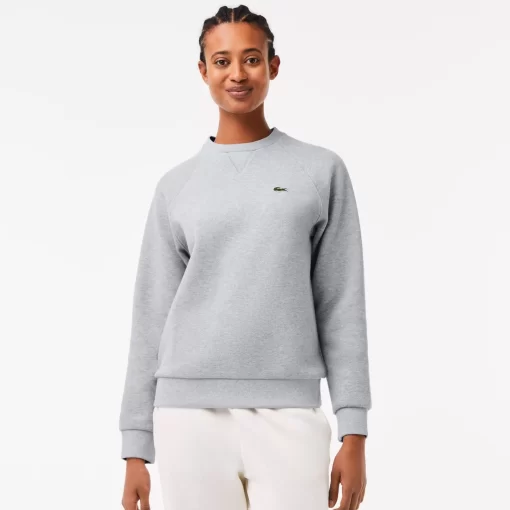 Lacoste Sweatshirts>Damen Rundhals-Sweatshirt Aus Zweiseitigem Pique Heidekraut Grau Cca