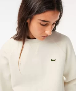 Lacoste Sweatshirts>Damen Rundhals-Sweatshirt Aus Zweiseitigem Pique Weis 70V